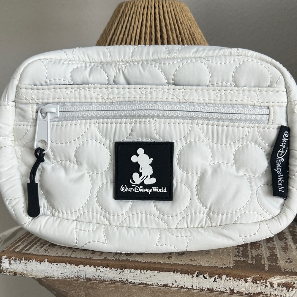 Disney White Quilted Mickey Crossbody Bag